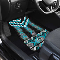 Turquoise Taniko Pattern Aotearoa Car Mats Niho Taniwha Mix Poutama LT14 - Polynesian Pride