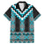 Turquoise Taniko Pattern Aotearoa Family Matching Mermaid Dress and Hawaiian Shirt Niho Taniwha Mix Poutama LT14