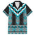 Turquoise Taniko Pattern Aotearoa Family Matching Puletasi and Hawaiian Shirt Niho Taniwha Mix Poutama LT14