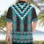 Turquoise Taniko Pattern Aotearoa Hawaiian Shirt Niho Taniwha Mix Poutama LT14