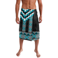 Turquoise Taniko Pattern Aotearoa Lavalava Niho Taniwha Mix Poutama LT14 Turquoise - Polynesian Pride