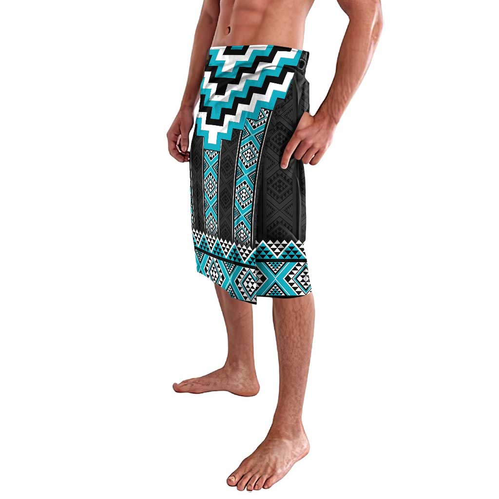 Turquoise Taniko Pattern Aotearoa Lavalava Niho Taniwha Mix Poutama LT14 - Polynesian Pride