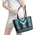 Turquoise Taniko Pattern Aotearoa Leather Tote Bag Niho Taniwha Mix Poutama