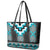 Turquoise Taniko Pattern Aotearoa Leather Tote Bag Niho Taniwha Mix Poutama