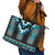 Turquoise Taniko Pattern Aotearoa Leather Tote Bag Niho Taniwha Mix Poutama