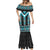 Turquoise Taniko Pattern Aotearoa Mermaid Dress Niho Taniwha Mix Poutama LT14