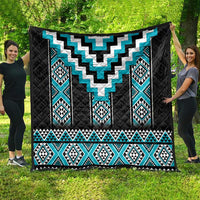 Turquoise Taniko Pattern Aotearoa Quilt Niho Taniwha Mix Poutama LT14 - Polynesian Pride
