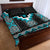 Turquoise Taniko Pattern Aotearoa Quilt Bed Set Niho Taniwha Mix Poutama