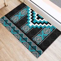 Turquoise Taniko Pattern Aotearoa Rubber Doormat Niho Taniwha Mix Poutama LT14 - Polynesian Pride