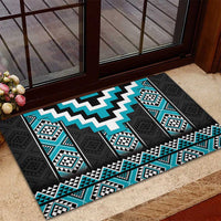 Turquoise Taniko Pattern Aotearoa Rubber Doormat Niho Taniwha Mix Poutama LT14 - Polynesian Pride