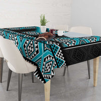 Turquoise Taniko Pattern Aotearoa Tablecloth Niho Taniwha Mix Poutama LT14 - Polynesian Pride