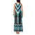 Turquoise Taniko Pattern Aotearoa Tank Maxi Dress Niho Taniwha Mix Poutama LT14