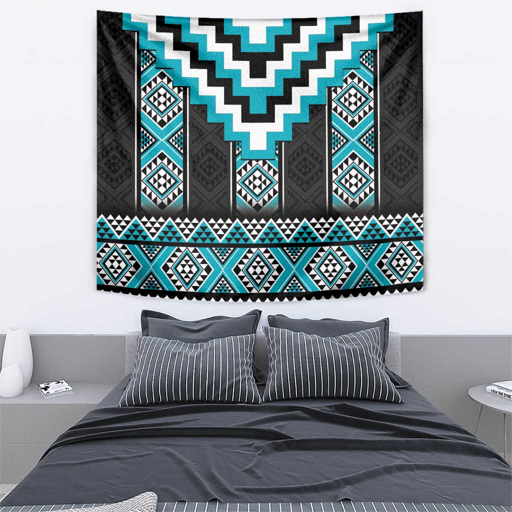 Turquoise Taniko Pattern Aotearoa Tapestry Niho Taniwha Mix Poutama LT14 - Polynesian Pride