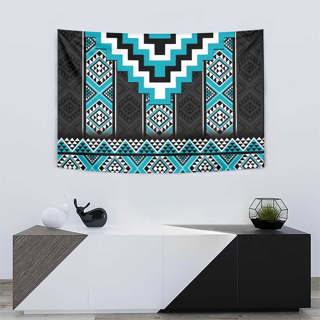 Turquoise Taniko Pattern Aotearoa Tapestry Niho Taniwha Mix Poutama LT14 - Polynesian Pride