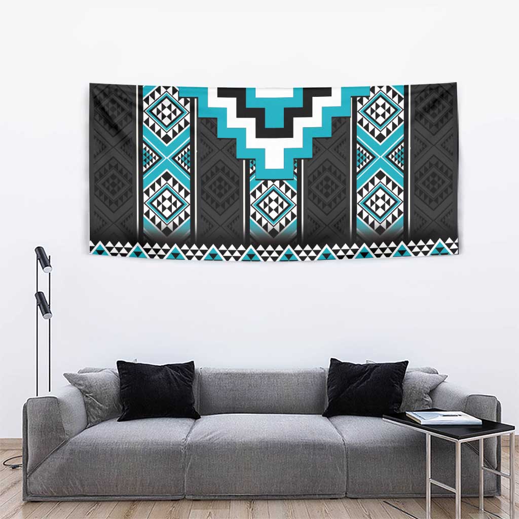 Turquoise Taniko Pattern Aotearoa Tapestry Niho Taniwha Mix Poutama LT14 - Polynesian Pride