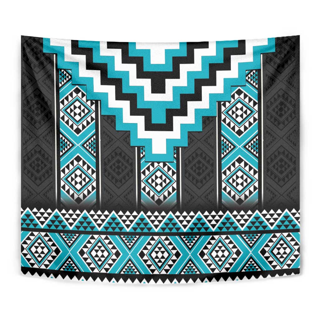 Turquoise Taniko Pattern Aotearoa Tapestry Niho Taniwha Mix Poutama LT14 - Polynesian Pride