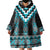 Turquoise Taniko Pattern Aotearoa Wearable Blanket Hoodie Niho Taniwha Mix Poutama LT14