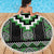 Green Taniko Pattern Aotearoa Beach Blanket Niho Taniwha Mix Poutama