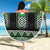 Green Taniko Pattern Aotearoa Beach Blanket Niho Taniwha Mix Poutama