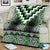 Green Taniko Pattern Aotearoa Blanket Niho Taniwha Mix Poutama