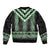 Green Taniko Pattern Aotearoa Bomber Jacket Niho Taniwha Mix Poutama LT14