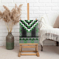Green Taniko Pattern Aotearoa Canvas Wall Art Niho Taniwha Mix Poutama LT14 - Polynesian Pride