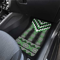 Green Taniko Pattern Aotearoa Car Mats Niho Taniwha Mix Poutama LT14 - Polynesian Pride