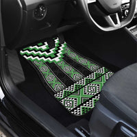 Green Taniko Pattern Aotearoa Car Mats Niho Taniwha Mix Poutama LT14 - Polynesian Pride