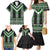 Green Taniko Pattern Aotearoa Family Matching Mermaid Dress and Hawaiian Shirt Niho Taniwha Mix Poutama LT14