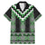 Green Taniko Pattern Aotearoa Family Matching Mermaid Dress and Hawaiian Shirt Niho Taniwha Mix Poutama LT14