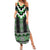 Green Taniko Pattern Aotearoa Family Matching Summer Maxi Dress and Hawaiian Shirt Niho Taniwha Mix Poutama LT14