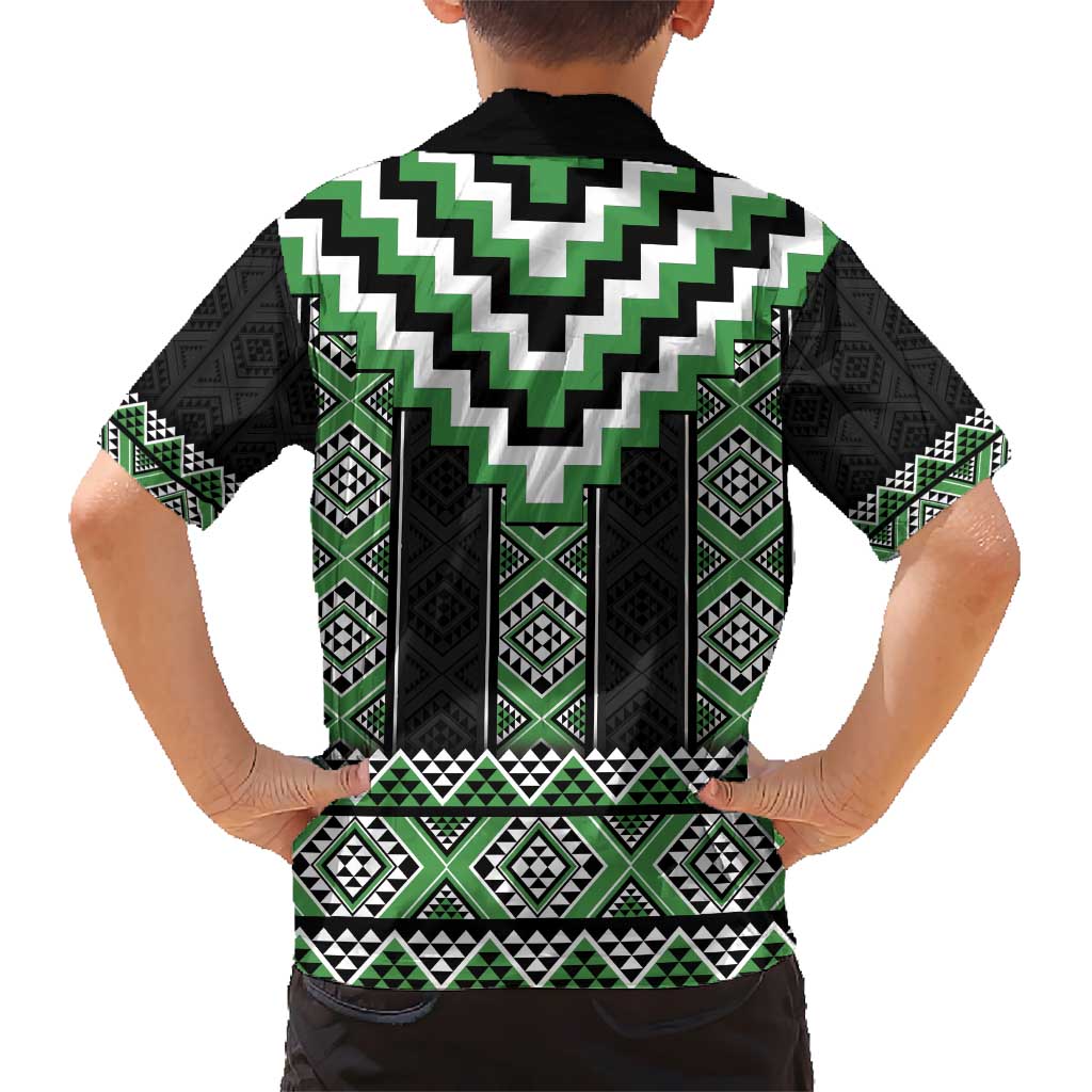 Green Taniko Pattern Aotearoa Hawaiian Shirt Niho Taniwha Mix Poutama LT14 - Polynesian Pride