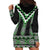 Green Taniko Pattern Aotearoa Hoodie Dress Niho Taniwha Mix Poutama LT14