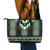 Green Taniko Pattern Aotearoa Leather Tote Bag Niho Taniwha Mix Poutama