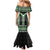 Green Taniko Pattern Aotearoa Mermaid Dress Niho Taniwha Mix Poutama LT14