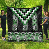 Green Taniko Pattern Aotearoa Quilt Niho Taniwha Mix Poutama LT14 - Polynesian Pride