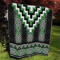 Green Taniko Pattern Aotearoa Quilt Niho Taniwha Mix Poutama LT14 - Polynesian Pride