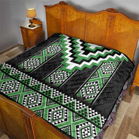 Green Taniko Pattern Aotearoa Quilt Niho Taniwha Mix Poutama LT14 - Polynesian Pride