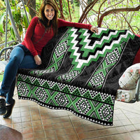Green Taniko Pattern Aotearoa Quilt Niho Taniwha Mix Poutama LT14 - Polynesian Pride