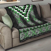 Green Taniko Pattern Aotearoa Quilt Niho Taniwha Mix Poutama LT14 - Polynesian Pride