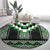 Green Taniko Pattern Aotearoa Round Carpet Niho Taniwha Mix Poutama