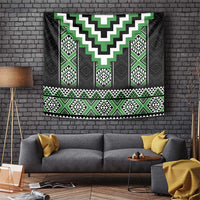 Green Taniko Pattern Aotearoa Tapestry Niho Taniwha Mix Poutama LT14 Green - Polynesian Pride