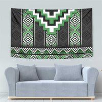 Green Taniko Pattern Aotearoa Tapestry Niho Taniwha Mix Poutama LT14 - Polynesian Pride