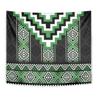 Green Taniko Pattern Aotearoa Tapestry Niho Taniwha Mix Poutama LT14 - Polynesian Pride