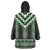 Green Taniko Pattern Aotearoa Wearable Blanket Hoodie Niho Taniwha Mix Poutama LT14