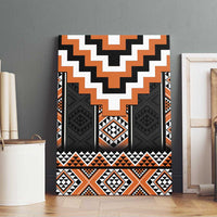 Orange Taniko Pattern Aotearoa Canvas Wall Art Niho Taniwha Mix Poutama LT14 - Polynesian Pride