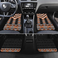 Orange Taniko Pattern Aotearoa Car Mats Niho Taniwha Mix Poutama LT14 Set 4pcs Orange - Polynesian Pride