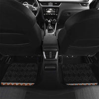 Orange Taniko Pattern Aotearoa Car Mats Niho Taniwha Mix Poutama LT14 Set 2pcs - Back Orange - Polynesian Pride