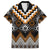 Orange Taniko Pattern Aotearoa Family Matching Off The Shoulder Long Sleeve Dress and Hawaiian Shirt Niho Taniwha Mix Poutama