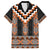 Orange Taniko Pattern Aotearoa Family Matching Off Shoulder Short Dress and Hawaiian Shirt Niho Taniwha Mix Poutama LT14